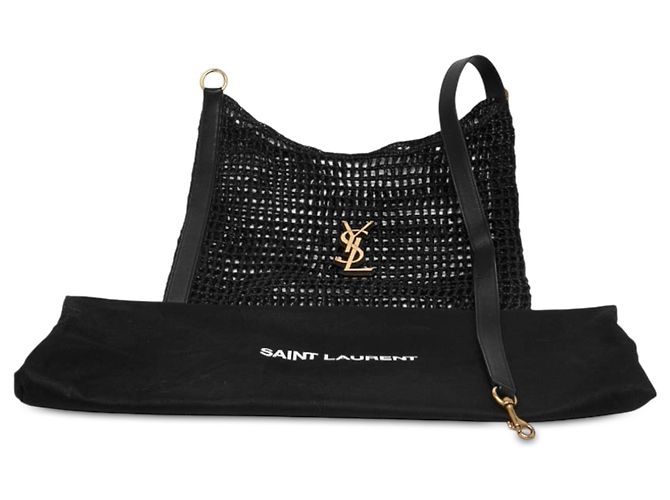 Autre Marque Borsa a tracolla Oxalis in rafia crochet nera Saint Laurent Nero - vista 6