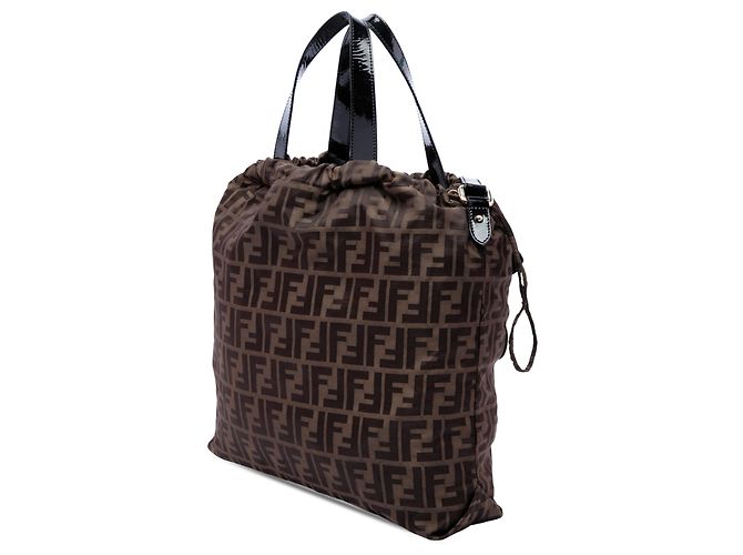 Sac Satchel Fendi en toile Zucca marron - vue 2