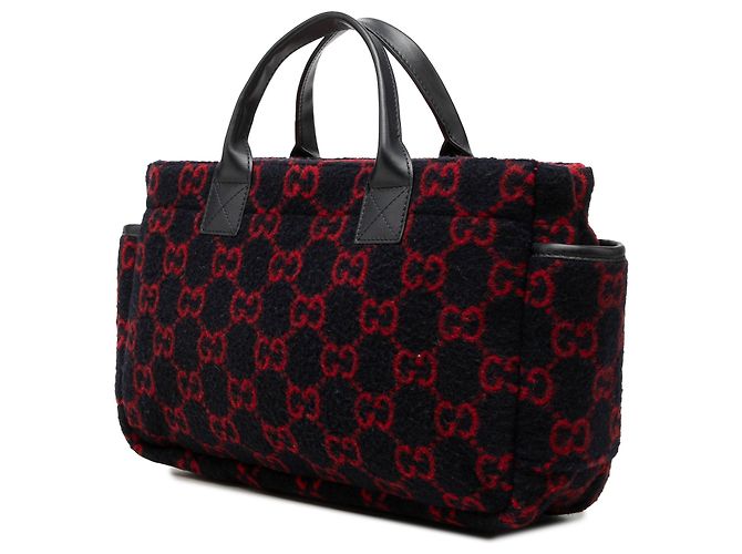 Borsetta pocket per bambini Gucci in lana GG nera - vista 2