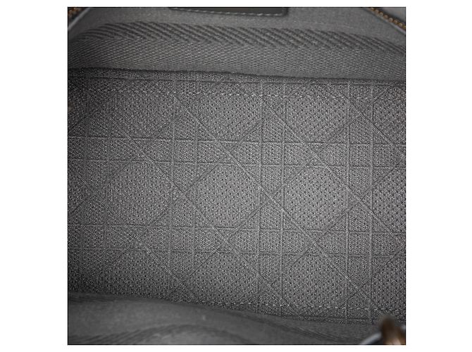 Dior Gray Medium Embroidered Canvas Cannage Lady D Lite Marrone - vista 4