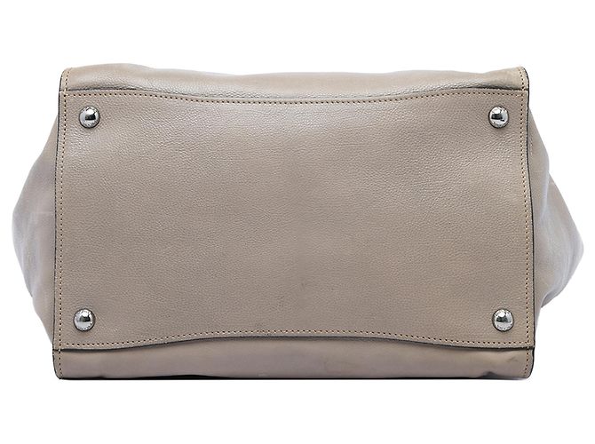 Double Bolsa Prada em couro de bezerro glacé marrom com alça dupla e bolso duplo Caqui - vista 3