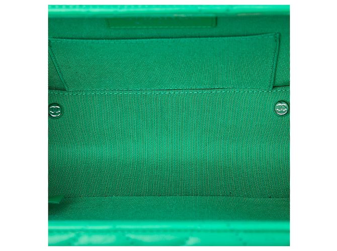Chanel Clutch Convertibile in Lambskin Matelassé Verde con Barra in Metallo CC - vista 4