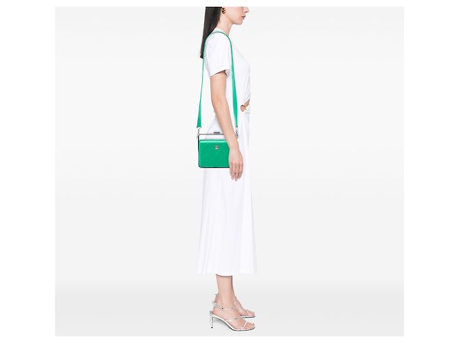 Chanel Clutch Convertibile in Lambskin Matelassé Verde con Barra in Metallo CC - vista 6