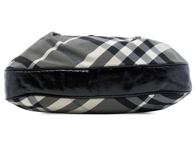 Burberry Gray Beat Check Nylon Schultertasche Braun - Ansicht 3