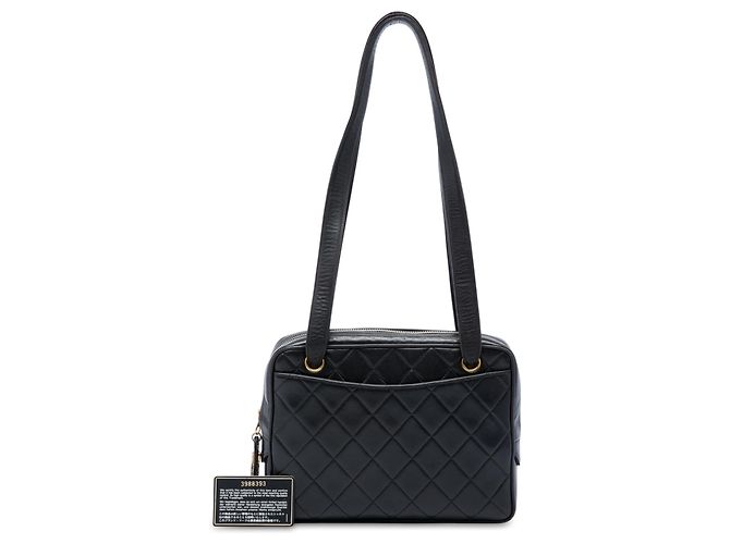 Bolso de hombro Chanel de piel de cordero acolchada negra Negro - vista 6