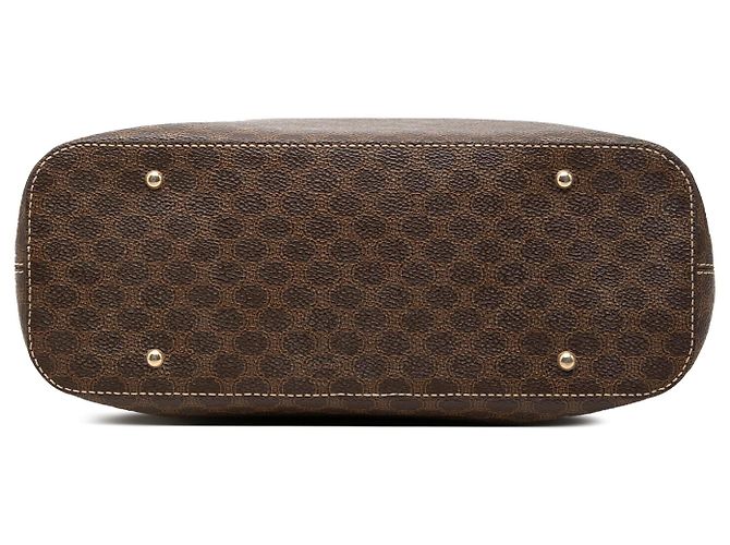 Céline Bolso de hombro Celine Brown Macadam Coated Canvas Castaño - vista 3