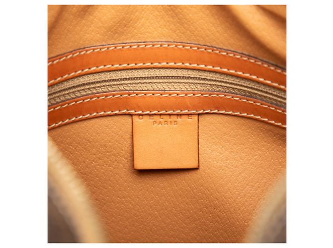 Céline Bolso de hombro Celine Brown Macadam Coated Canvas Castaño - vista 5