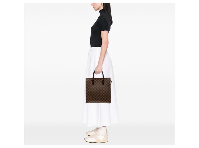 Louis Vuitton Brown Damier Ebene Venice Sac Plat Marrom - vista 6