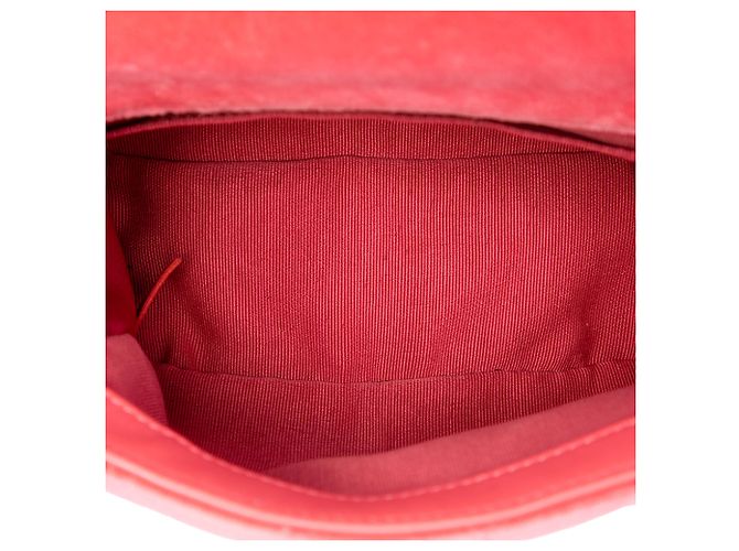 Chanel Pink Mini Square Classic Velvet Pearl Crush Single Flap Rosa - vista 4