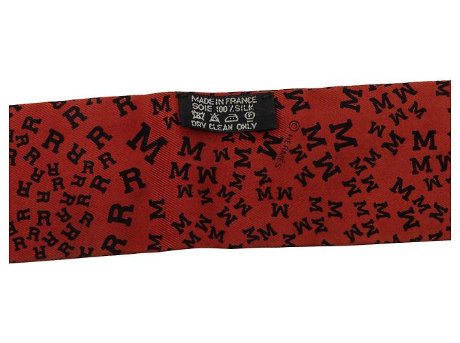 Hermès Red Scattered Letters Seidentuch Twilly Rot - Ansicht 3