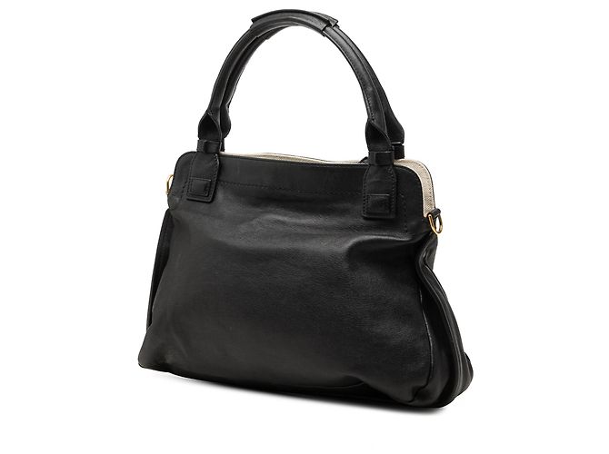 Borsa Satchel Margaret Chloé in pelle di vitello grana naturale nera - vista 2