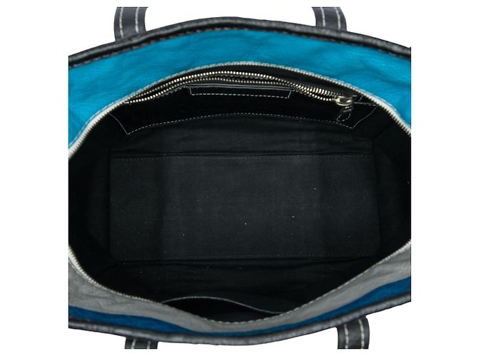 Balenciaga Borsa Shopper Bazar in pelle di agnello blu S - vista 4