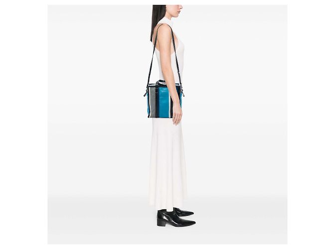 Balenciaga Borsa Shopper Bazar in pelle di agnello blu S - vista 6