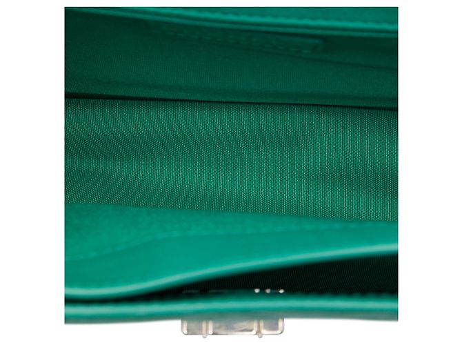 Chanel Green Small Quilted Caviar CC Box Flap Verde - vista 4