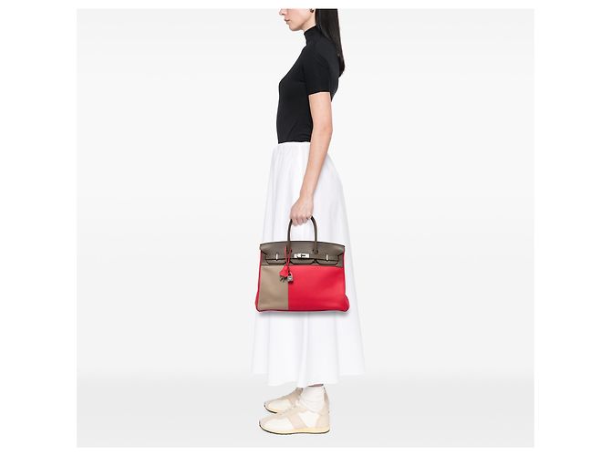 Hermès Pink Tricolor Clemence and Swift Birkin Cascade Retourne 35 Rosa - vista 5