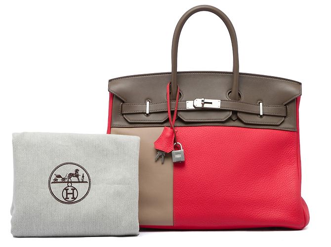 Hermès Pink Tricolor Clemence and Swift Birkin Cascade Retourne 35 Rosa - vista 6
