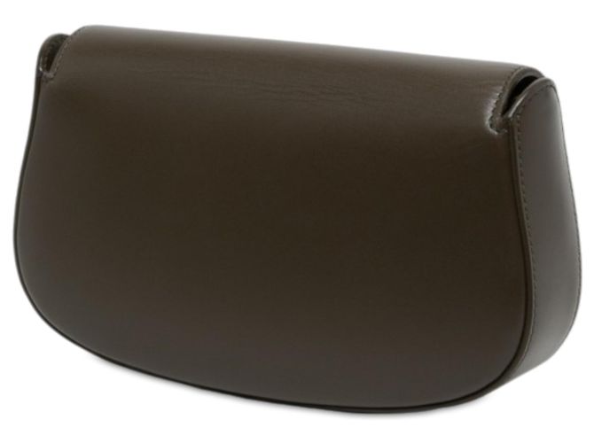 Autre Marque Saint Laurent Voltaire Mini Schultertasche aus braunem Kalbsleder mit Monogramm Khaki - Ansicht 2