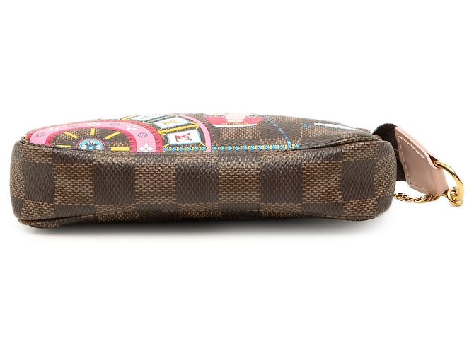 Louis Vuitton Brown Damier Ebene Vivienne Holiday Mini Pochette Accessoires Marrone - vista 3