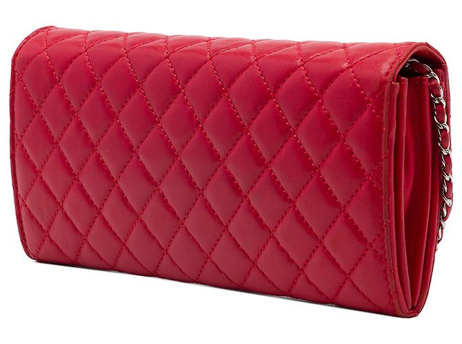 Chanel Red Classic Lambskin East West Wallet on Chain Rot - Ansicht 2