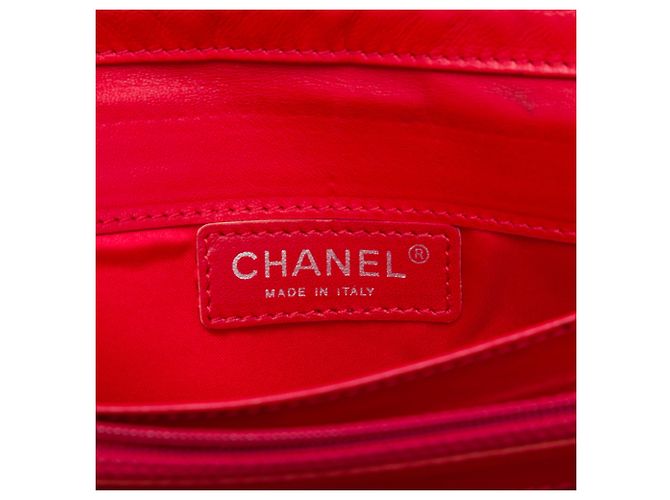 Chanel Red Classic Lambskin East West Wallet on Chain Rot - Ansicht 5