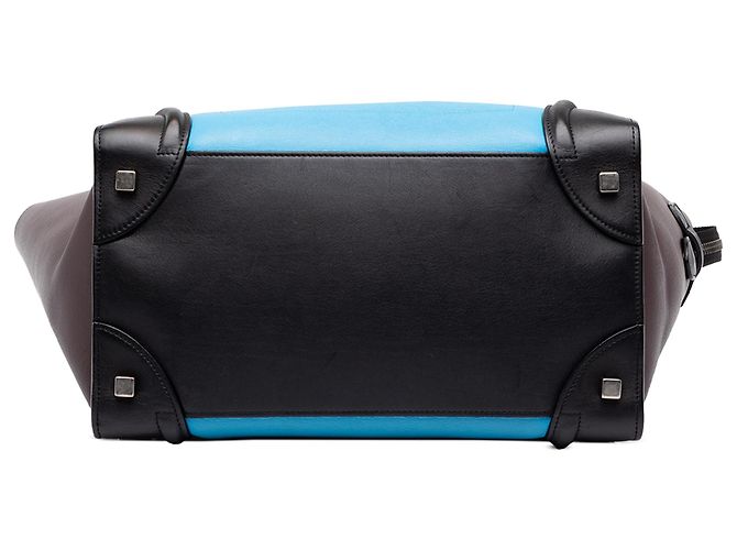 Céline Celine Blue Micro Tricolor Leather Luggage Tote Blau - Ansicht 3