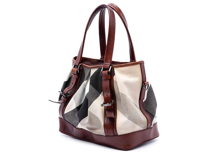 Borsa Lowry in tela Mega Check beige Burberry - vista 2