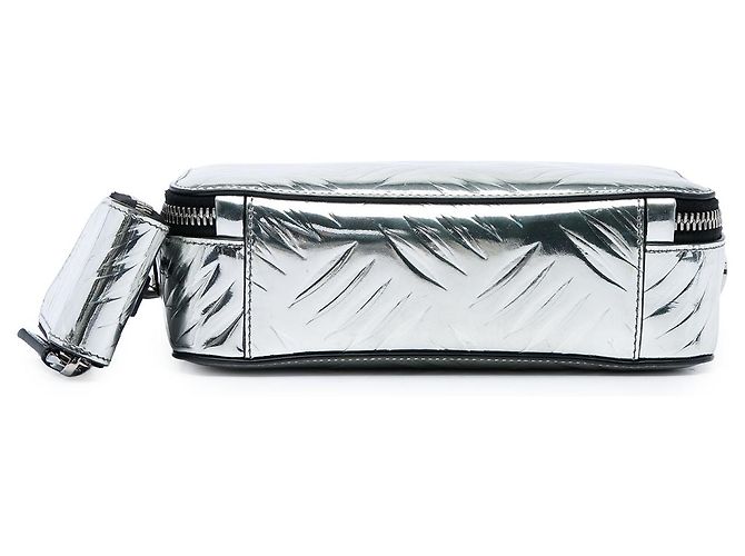 Borsa a tracolla Brique in pelle Spazzolato goffrata metallizzata argento Prada - vista 3