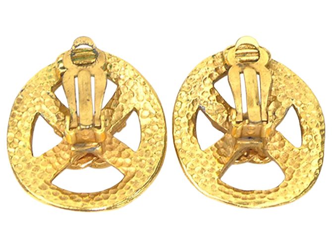 Orecchini a clip rotondi placcati oro Chanel Gold CC D'oro - vista 2