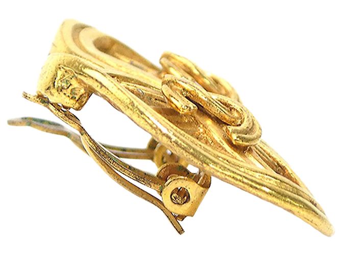 Orecchini a clip rotondi placcati oro Chanel Gold CC D'oro - vista 5