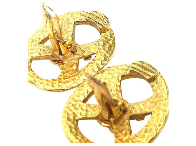 Orecchini a clip rotondi placcati oro Chanel Gold CC D'oro - vista 7