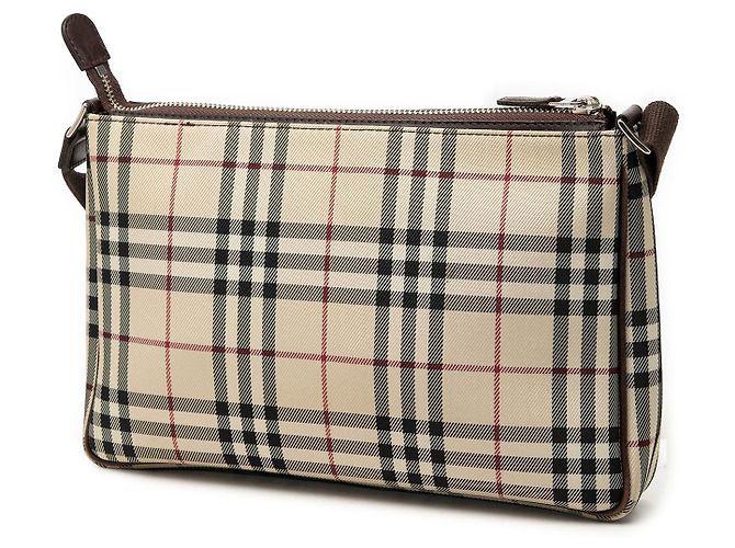 Borsa a tracolla Burberry Beige House Check Canvas - vista 2