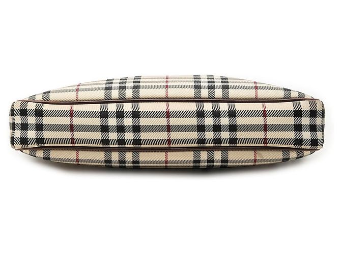 Borsa a tracolla Burberry Beige House Check Canvas - vista 3