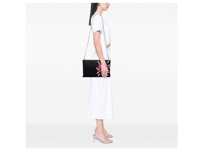 Prada Black Universal Studios Tessuto Frankenstein Heart Chain Crossbody - vista 6