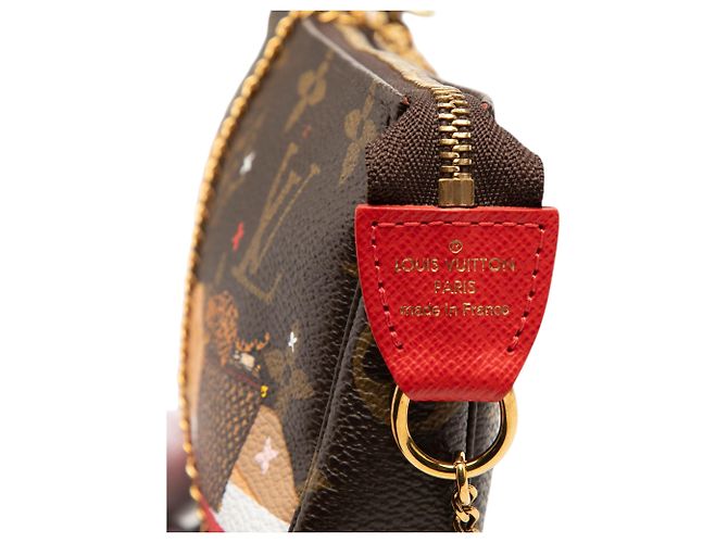 Louis Vuitton Brown Monogram Cats Christmas Animation Mini Pochette Accessories Braun - Ansicht 5