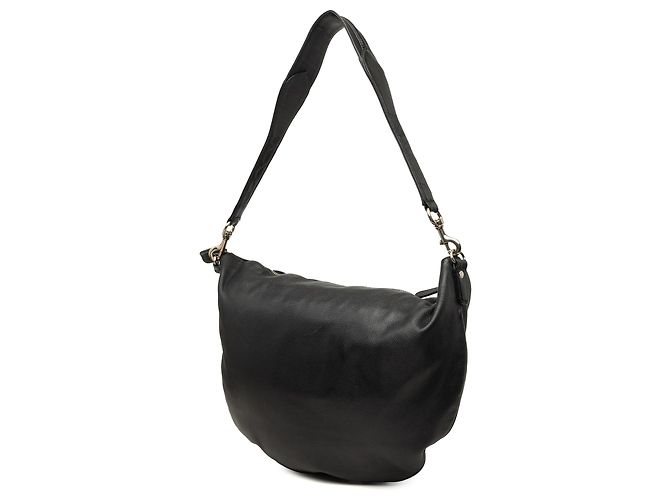 Sac hobo demi-lune Gucci en cuir de veau noir - vue 2