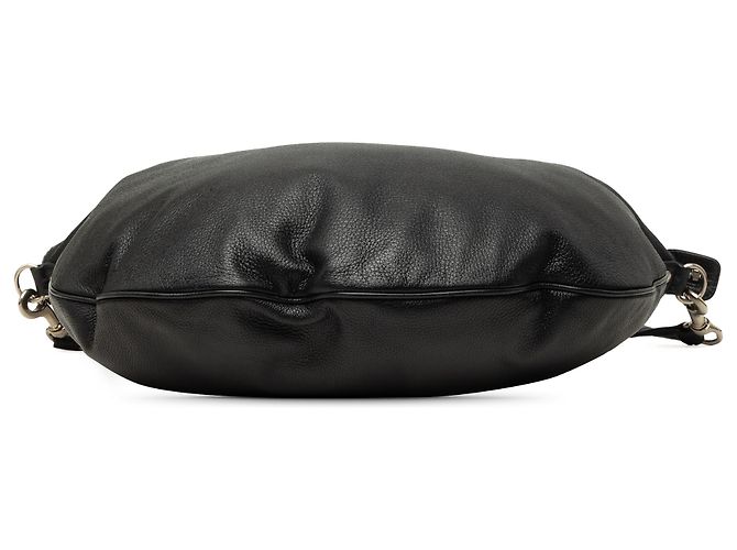 Sac hobo demi-lune Gucci en cuir de veau noir - vue 3