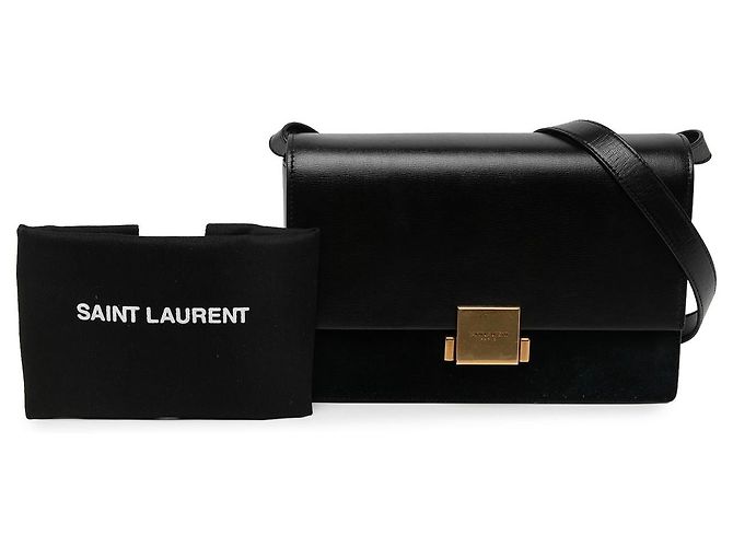 Autre Marque mala Bellechasse Saint Laurent preta em pele de vitela e camurça tamanho Medium - vista 6