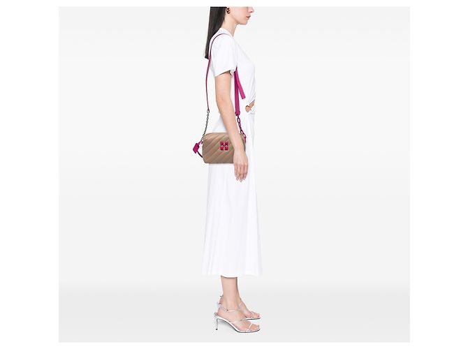 Off White Bolso cámara Off-White Jackhammer de piel de cordero acolchada marrón Castaño Marrón claro - vista 7