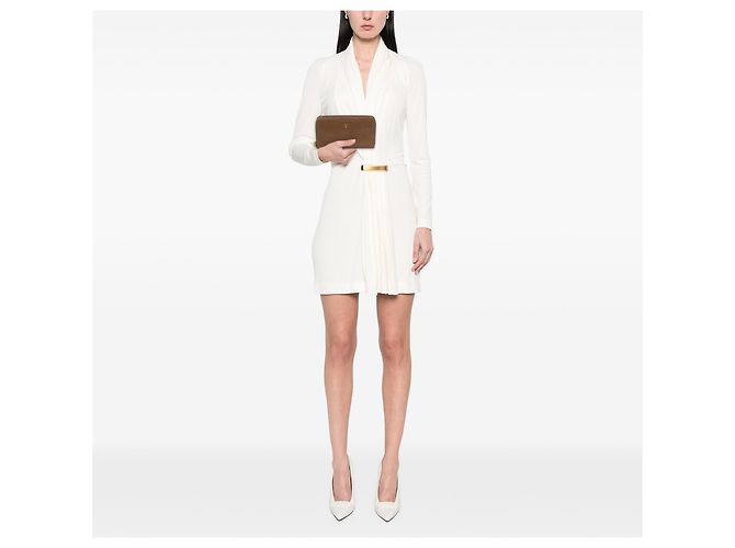 Portafoglio lungo Prada in pelle marrone con chiusura a zip - vista 5