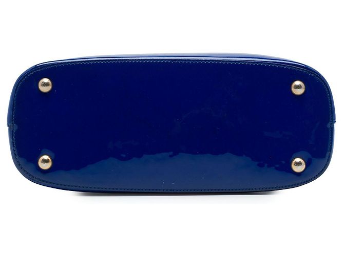 Borsa Satchel Gucci Blue Patent Bright Bit - vista 3