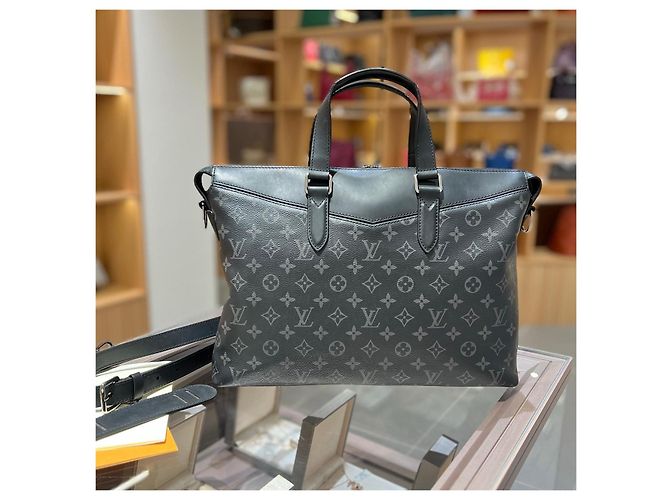 Louis Vuitton Monogram Eclipse Briefcase Black - view 2