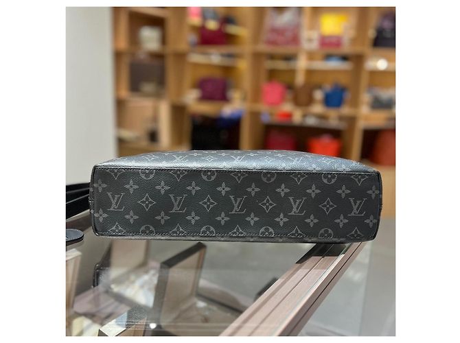 Louis Vuitton Monogram Eclipse Briefcase Black - view 5