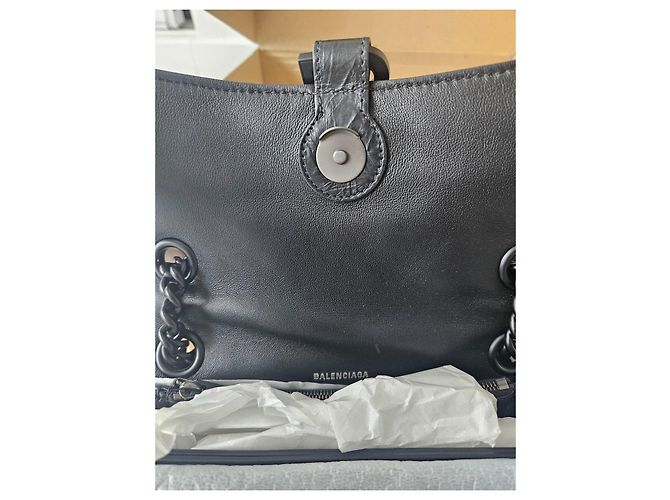 Borsa a tracolla Balenciaga Crush Chain Bag S in pelle nera Nero - vista 10