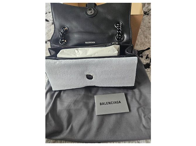 Borsa a tracolla Balenciaga Crush Chain Bag S in pelle nera Nero - vista 11