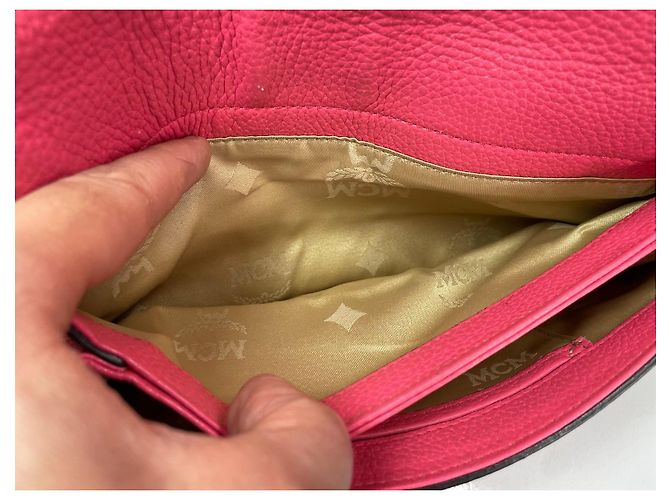 Bolso de mano MCM en cuero rosa - vista 10