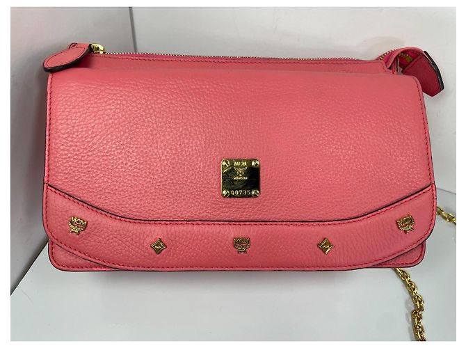 Bolso de mano MCM en cuero rosa - vista 2
