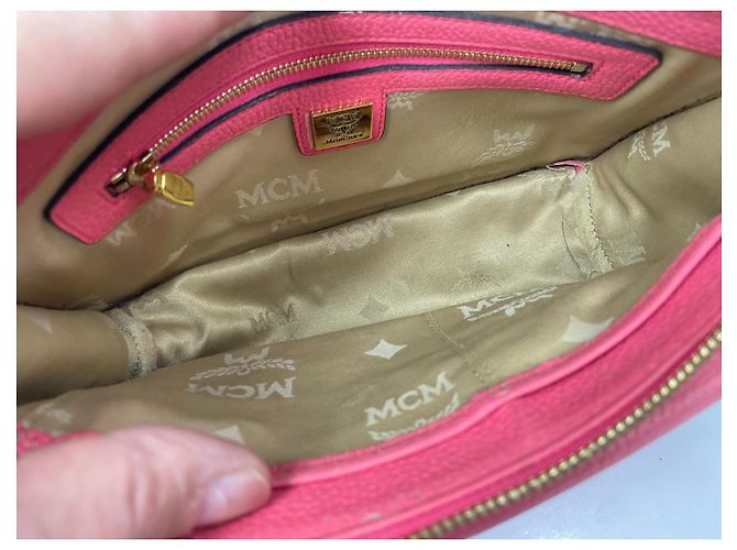 Bolso de mano MCM en cuero rosa - vista 7