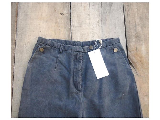 Maison Martin Margiela MM6 Maison Margiela Calças Largas Cinzentas em Algodão Cinza - vista 2