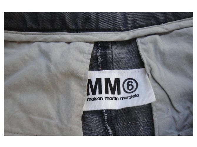 Maison Martin Margiela MM6 Maison Margiela Calças Largas Cinzentas em Algodão Cinza - vista 3