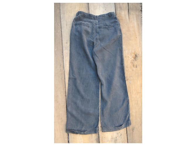 Maison Martin Margiela MM6 Maison Margiela Calças Largas Cinzentas em Algodão Cinza - vista 7